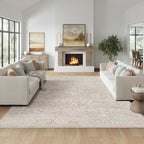 Fmfunctex 9x12 Washable Area Rug Beige Vintage Neutral Distressed Oriental by Fmfunctex