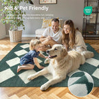 Lahome Checkered Washable 2x3 Green Kitchen Rugs Non Slip, Small Printed Indoor - Image 5