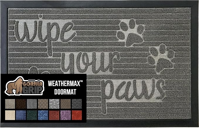 GORILLA GRIP 100% Waterproof All-Season WeatherMax Doormat US Designed Natural by GorillaGrip