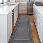 Antep Rugs Alfombras Bordered Modern 2x10 Non-Slip Low Pile Rubber Backing by AntepRugs