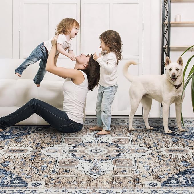 Washable 6x9 Area Rug for Living Room, Carpet for Bedroom Dining Room, Non - Image 5