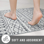 KUTA Long Hallway Runner Rug 2.6x18 Non-Slip Washable, Moroccan Vintage Grey - Image 7