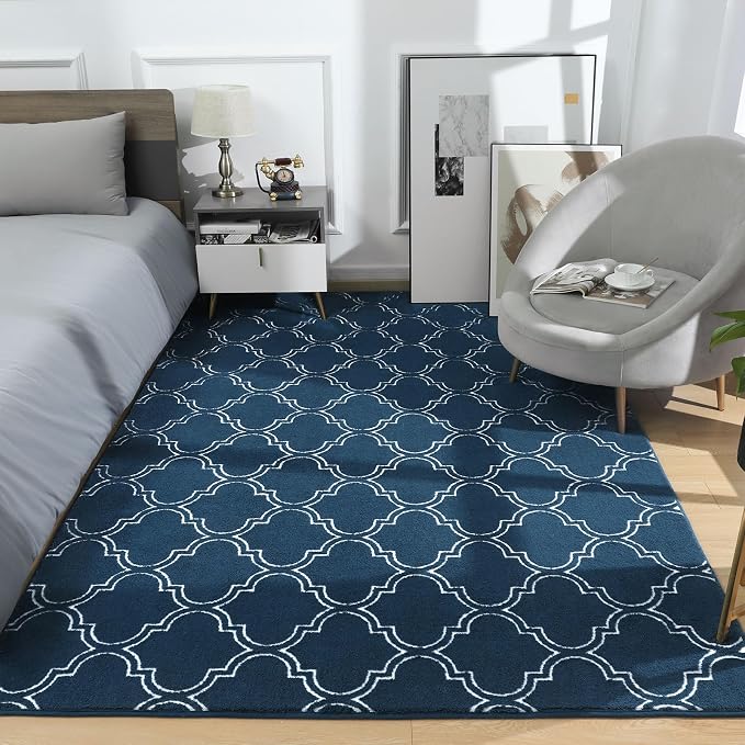 Amearea Fluffy Indoor Area Rug, Soft Trellis Moroccan Rugs - Image 5