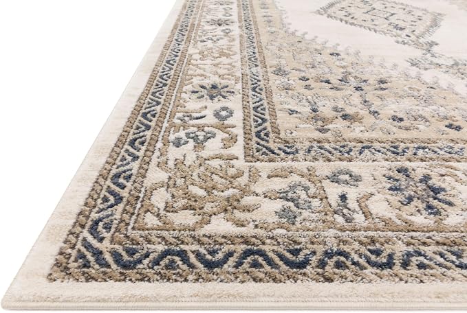 Loloi Teagan Collection TEA-02 Oatmeal/Ivory 5'-3" x 7'-6" Area Rug, Soft - Image 7