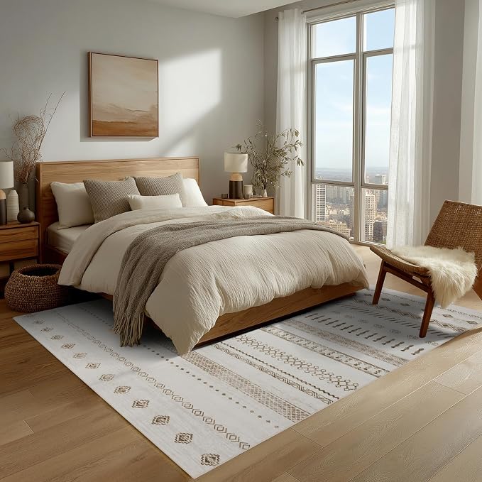 Washable Rugs 5x7 Area Rugs for Living Room, Thin Carpet for Bedroom, Boho Soft - Image 3