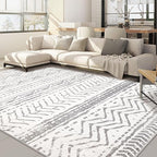 Nakagishi 5x8 Area Rug Living Room: Washable Boho Large Neutral Soft Rugs by NakagishiAreaRug