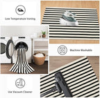 Black and White Striped Rugs 2.3'x3.6', Washable Hand Woven Front Door Rug - Image 6