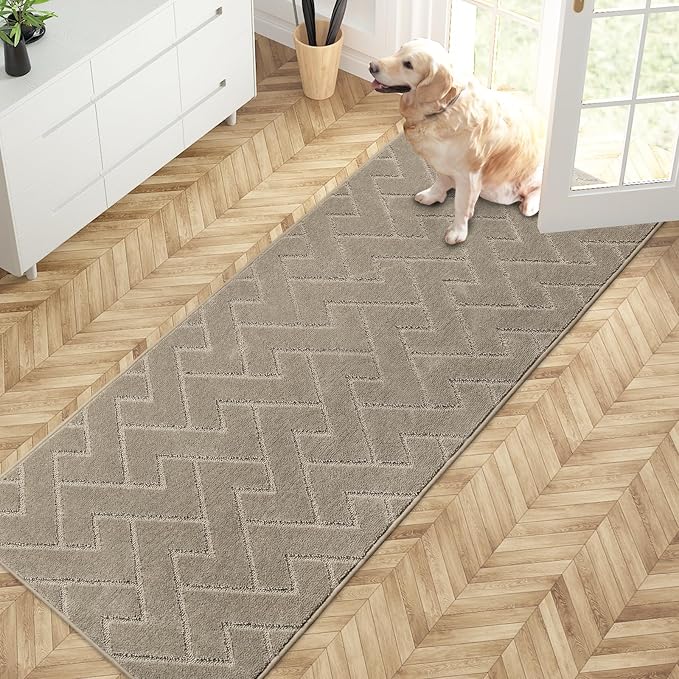 PURRUGS Dirt Trapping Door Mat 32" x 70", Non-Slip Machine Washable Entry Rug by PURRUGS