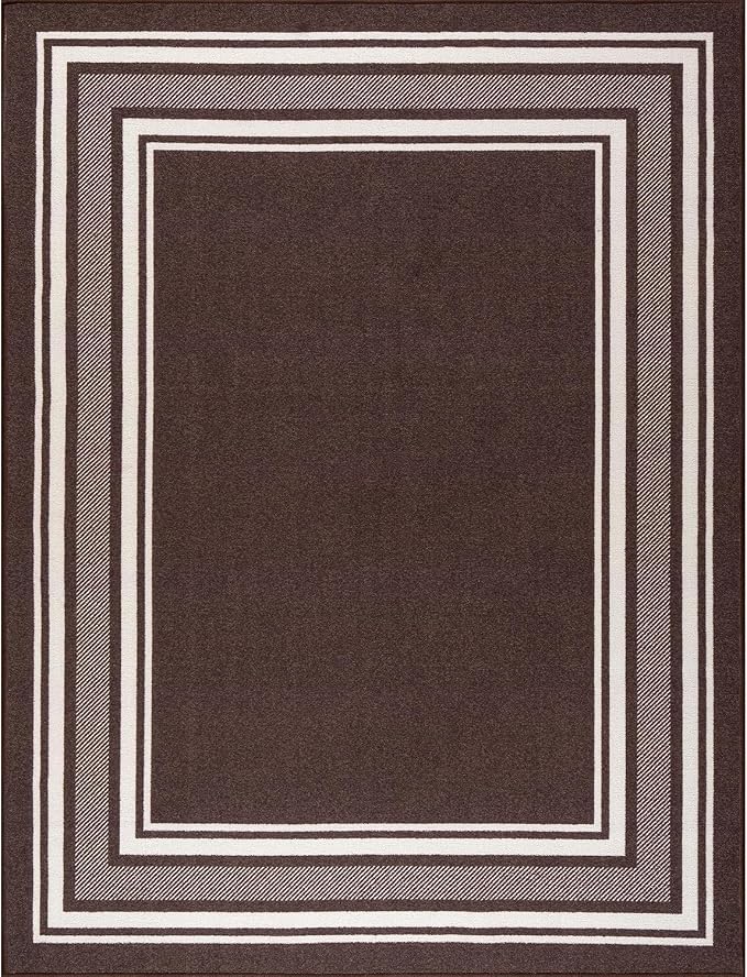 Beverly Rug Non Slip Area Rugs 5x7 Modern Bordered Non Skid Rubber Backing Soft - Image 2