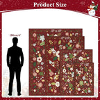 U'Artlines Red Christmas Area Rug 8x10, Floral Large Rugs - Image 7