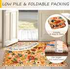 Floral 8x10 Area Rug Machine Washable Soft Print Boho Carpet Non Slip Doormat - Image 5