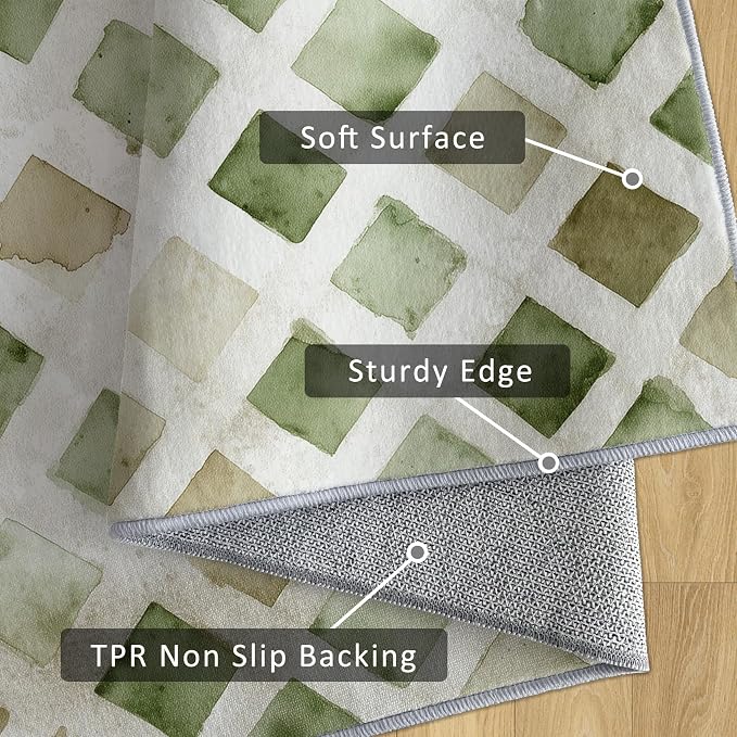 Checkered Rug, Washable 5x7 Rug - Image 5