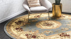 Rugs.com Chateau Collection Rug - 4 Ft Round Light Blue Medium Pile Rug - Image 5