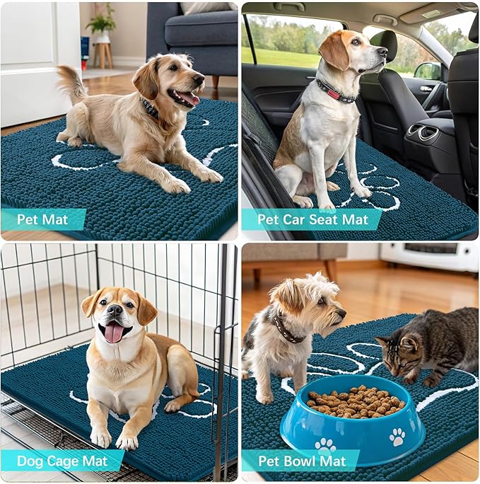 OLANLY Dog Door Mat for Muddy Paws 40x32, Paw Print Design, Absorbs Moisture - Image 7