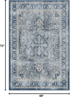 RUGGABLE Washable Area Rug – Kamran Admiral Blue 4x6, Stain-Resistant, Non-Slip - Image 2