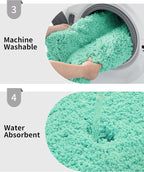 Bathroom Runner Rug 24x70 Spa Blue Non Slip Fluffy Long Bath Mat - Image 5