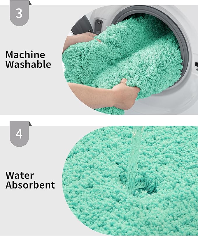 Bathroom Rug 24x36 Non Slip Fluffy Bath Mat - Image 5