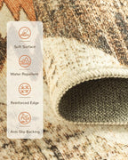 Area Rug 6x8 Rug Machine Washable Non-Slip Low Pile Print Pattern Western Rug - Image 3
