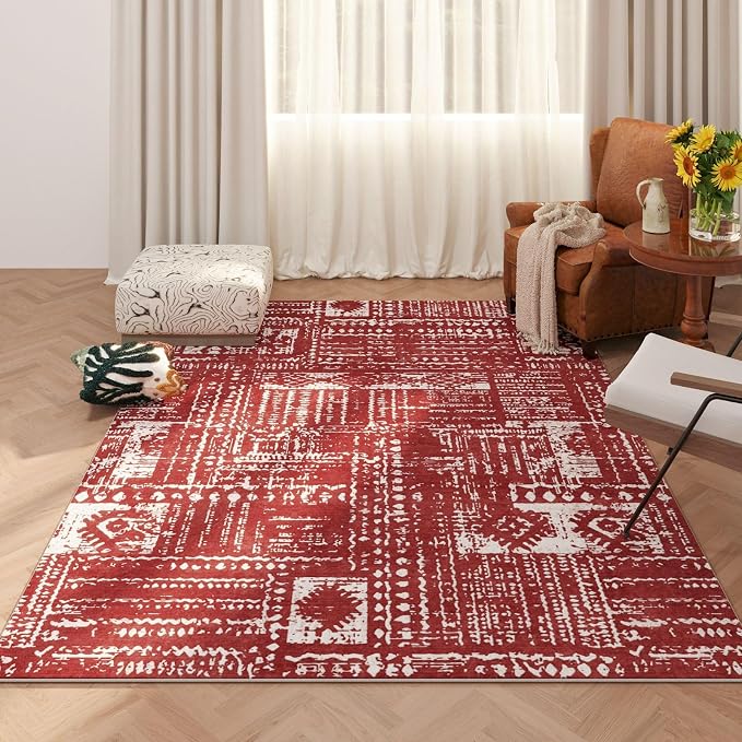 Rugcomf Living Room Rug 5x7 Rug Machine Washable Boho Area Rug Non Slip by Rugcomf