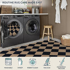 Lahome Checkered Easy Jute Patio Rug, 6x9 Washable Indoor Outdoor Rug, - Image 5