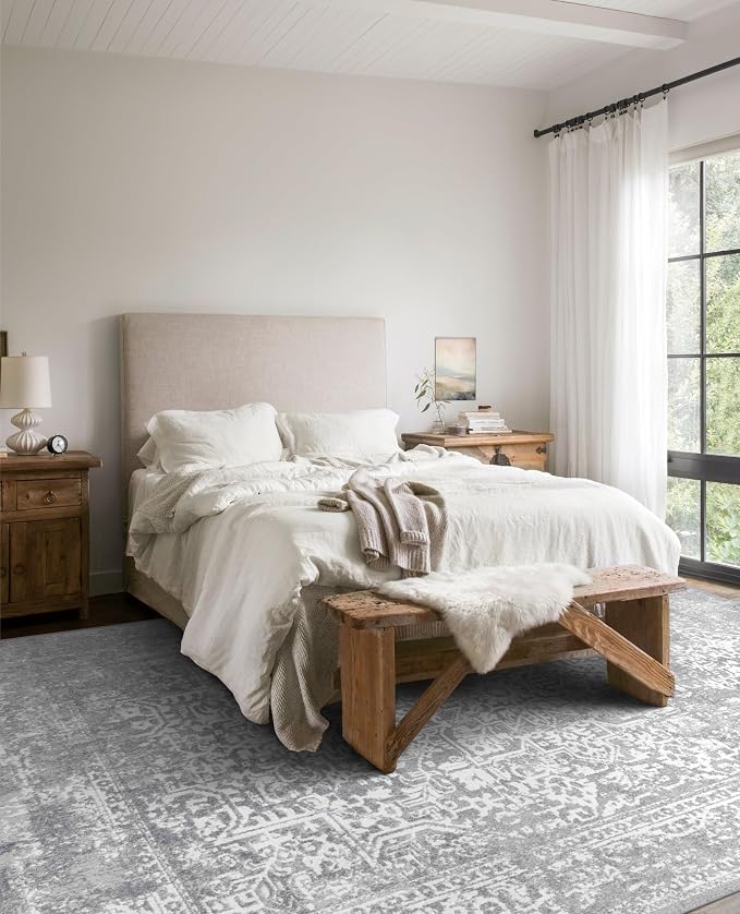vivorug 5x7 Neutral Area Rugs, Stain Resistant Washable Rug - Image 3