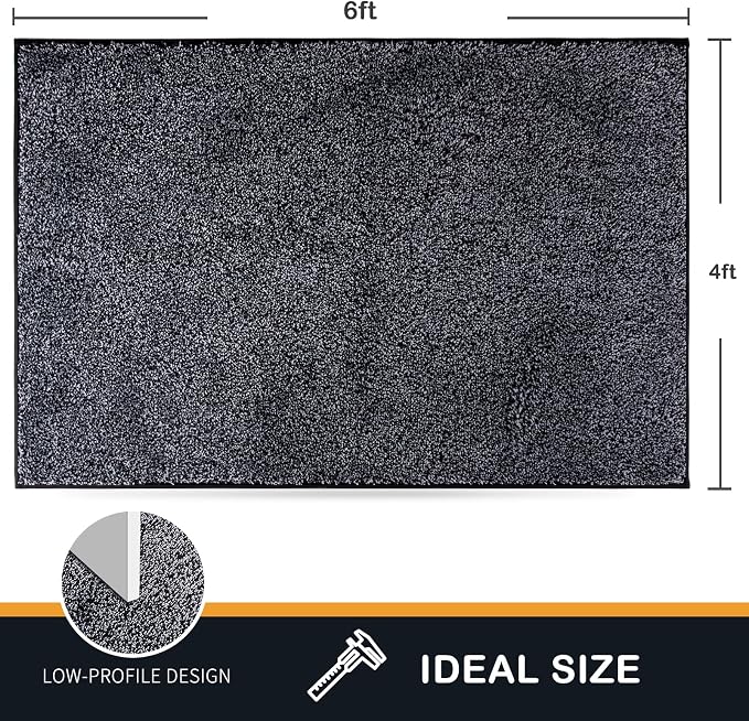 PURRUGS Easy Care Area Rug 4ft x 6ft, Non-Slip Machine Washable Door Mat - Image 2