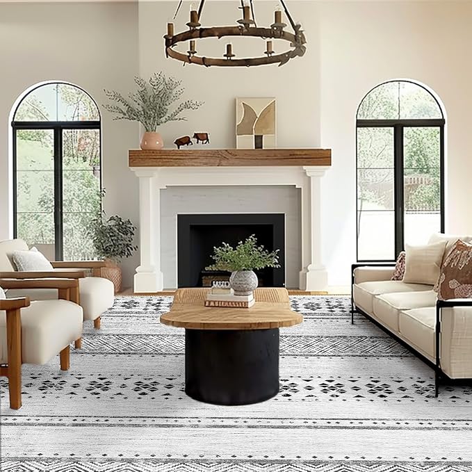 BESTSWEETIE 5x7 Area Rugs for Living Room Washable Moroccan Farmhouse Neutral - Image 7