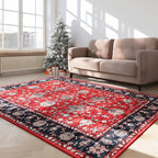 Area Rug for Living Room, 6x9 Machine Washable Non Slip Large Faux Wool Throw - Image 2