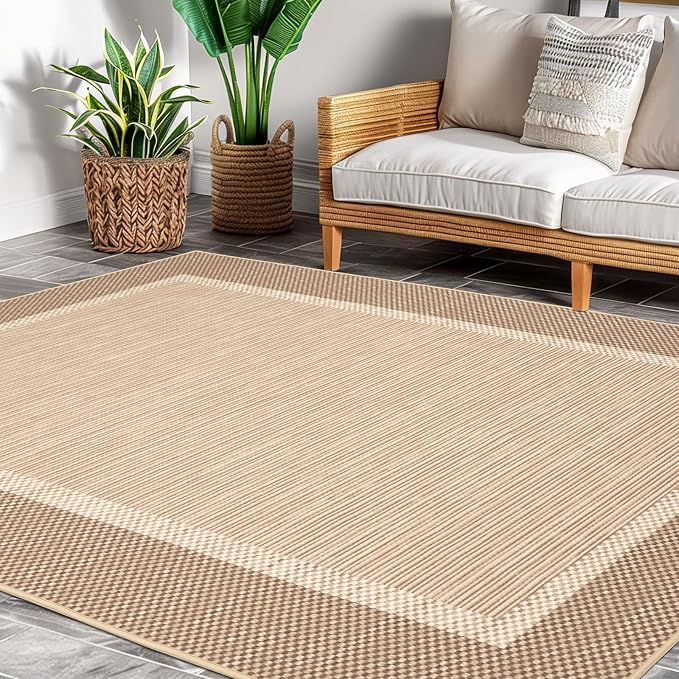 ILANGO Jute Area Rugs for Living Room, Woven Washable Rugs 3'x5' Indoor by ILANGO