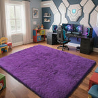 Purple Fluffy Rug Shaggy Area Rug, 6x9 Area Rugs by Yongyangjuxi