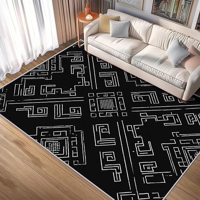 Geometric Rug, Washable 4x6 Rug - Image 2