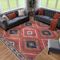 Area Rug 7x9 Rug Machine Washable Non-Slip Low Pile Print Pattern Western Rug by BESTSWEETIE