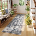 Rugcomf Vintage Medallion Kitchen Rugs Non Slip Washable 2'7"x8' - Image 3