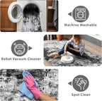 2x8 Washable Runner Rugs for Hallway: Easy-to-Clean Abstract Runners for - Image 4
