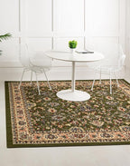 Rugs.com Yasmin Collection Rug – 8 Ft Square Green Medium Rug Perfect - Image 3