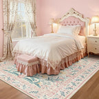 Wonnitar Washable Area Rug 6x9, Boho Non Slip Non-Shedding Pastel Nursery Carpet - Image 8