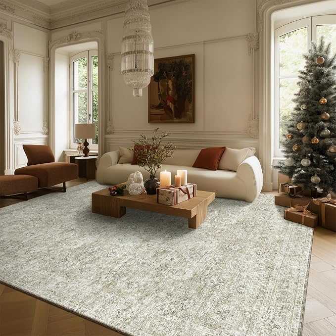 8x10 Washable Area Rugs Ultral Soft Non-Slip Stain Resistant Vintage Boho Large - Image 6