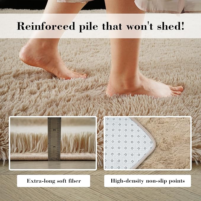 Fluffy Rug Shaggy Area Rug, Super Soft Shaggy Rugs - Image 6
