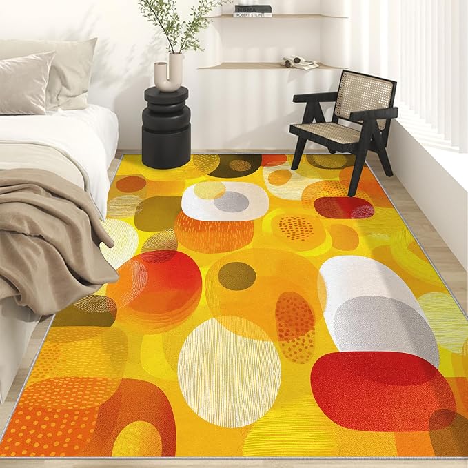 Abstract Geometry Rugs for Home Decor, 3x4 ft, Mid Century Modern Area Rugs for - Image 3