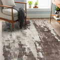 LUXE WEAVERS Euston Collection 7681 Brown 5x7 Modern Abstract Area Rug by LuxeWeavers