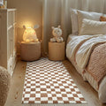 jinchan Runner Rug 2x5 Hallway Washable Modern Checkered Geometric Lattice Kids by JINCHAN