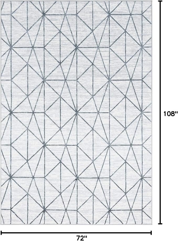Rugs.com Lattice Trellis Collection Rug – 6' x 9' White Low-Pile Rug Perfect - Image 3
