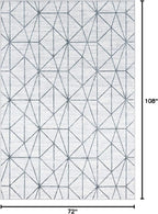 Rugs.com Lattice Trellis Collection Rug – 6' x 9' White Low-Pile Rug Perfect - Image 3