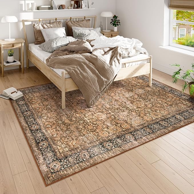 Morebes Washable 6x9 Area Rugs, Vintage Large Area Rug Non Slip, Ultra-Thin by Morebes