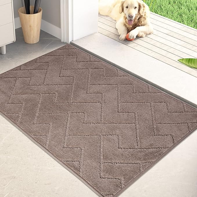 PURRUGS Dirt Trapping Door Mat 24" x 35.5", Non-Slip Machine Washable Entry Rug by PURRUGS