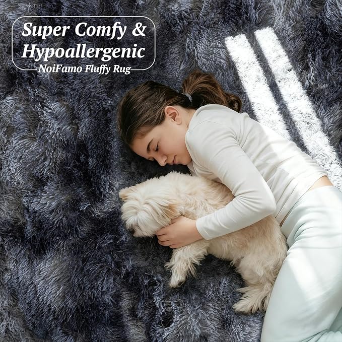 4x6 Area Rugs for Living Room Bedroom, Soft Fluffy Shaggy Bedside Rug, Indoor - Image 5