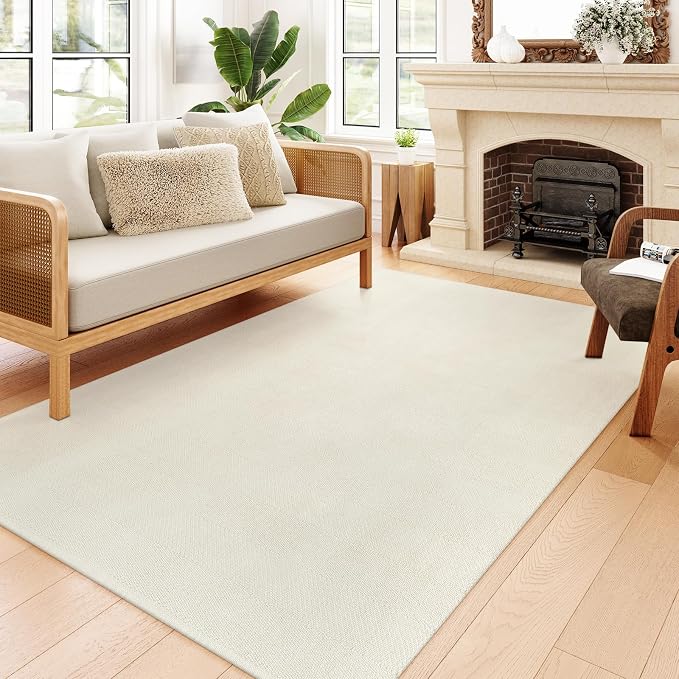 Collive Boho Rugs for Living Room 5X8ft, Washable Area Rug Woven Cotton Rugs by Collive