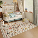 Vintage Medallion Floral 4x6 Rug, Machine Washable Non-Slip Area Rug, Low Pile - Image 3