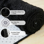 Andency Black Soft Area Rugs for Living Room Bedroom, 4x6 Fluffy Shaggy Bedside - Image 6