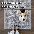 KILOCOCO Area Rug 4x6 Entryway Rug Washable Printed Vintage Floral Rubber - Image 4